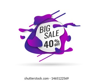 Super Sale, Mega. this weekend special offer banner, up to 40% off. Vector illustration.