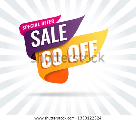 Super Sale, Mega. this weekend special offer banner, up to 50% off. Vector illustration.