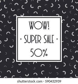 Super sale memphis banner template design for shop. Discount up to 50 percent off. Shop Now. Half price off. Vector sale background. End off season Sale. shopping tag. Store. Illustration poster