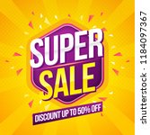 Super Sale modern Banner design template on yellow background