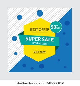 Super Sale modern Banner design template