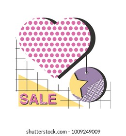 super sale modern banner in memphis style