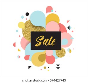Super Sale modern collorful, gold banner, background, Vector illustration