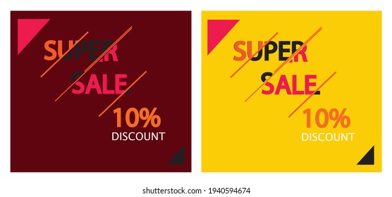 super sale offer with 10% off ,mega discount pricing,fashion sale,advertising cover design with concession   