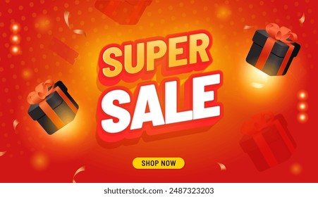 Super sale offer illustration, Sale promotional and advertising background, Special offer banner