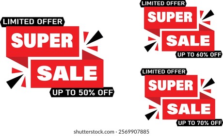 Super Sale Offer Tag Vector Illustration 