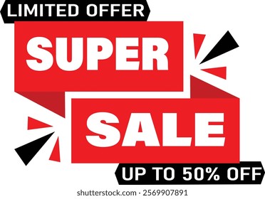 Super Sale Offer Tag Vector Illustration 