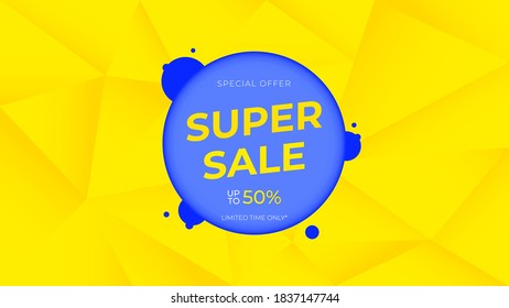 Plantilla de vectores de oferta de superventas con fondo poligonal 