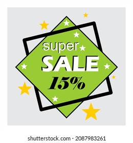 Superventa, sobre fondo de color, oferta especial