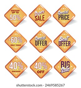 Super Sale, only today. Big Sale, Best Offer, Special Price, Special Offer label collection. Red, black, and white color scheme. Vector Isolated elements.