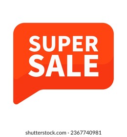 Super Sale In Orange Rectangle Shape For Promotion Marketing
