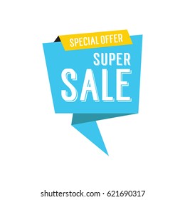 Super Sale Origami Speech Bubble