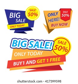 Super Sale paper banner. Sale background. 50% off. Vector illustration.