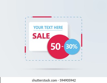 Super Sale paper banner. Special offer. 50% and 30%off. Vector illustration.