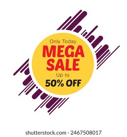 Super sale popup mega flash sale badge  label vector big sale banner poster for marketing sale background social media post 