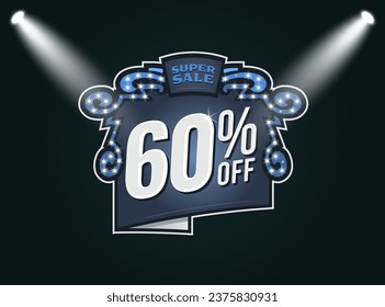 Super Sale Post 60 percent off vector transparent background