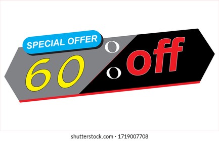 Super Sale poster, banner. Big sale, clearance. 60% off. Vector