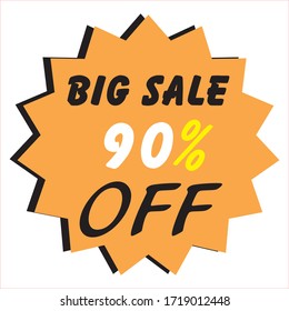 Super Sale poster, banner. Big sale, clearance. 90% off. Vector