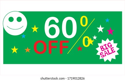 Super Sale poster, banner. Big sale, clearance. 60% off. Vector