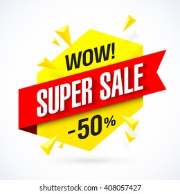 Super Sale poster, banner. Big sale, clearance. Vector illustration.