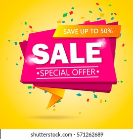 Super Sale poster, banner. Big sale, clearance. 50% off. Vector illustration.