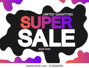 Super Sale, poster design template, limited quantities, vector illustration