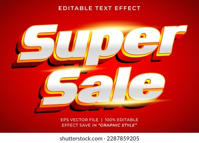 Super Sale Promo 3D editable text effect template
