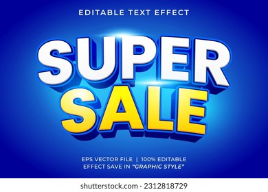 Super sale promo 3d editable text effect template