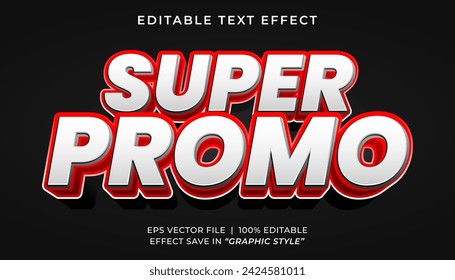 Super sale promo 3d editable text effect template