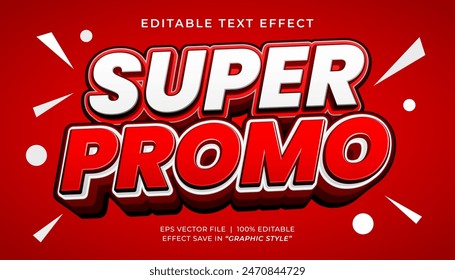 Super sale promo 3d editable text effect template