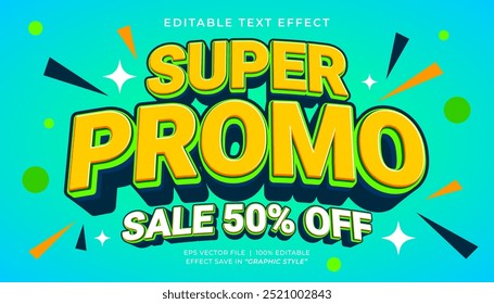 Super sale promo 3d editable text effect promotion template