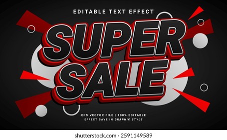 Super sale promo 3d editable text effect template