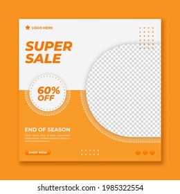 Super sale promo social media post square banner template, Special offer banner. Sale and discount backgrounds. Vector illustration.