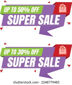 super sale promotion 50 off vector price tag design
