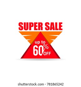 super sale promotion banner discount 60 vector