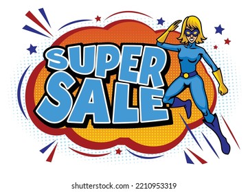 Super Sale Promotion and Superhero Mascot