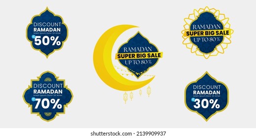Super Sale ramadhan Kareem label, suitable for promotion and product advertisement during ramadan