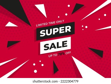 Super sale red banner design