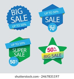 Super sale red label isolated on white background. Set of super sale badge ribbon. Sticker, tags, badge, ribbon for promotion