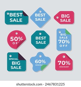 Super sale red label isolated on white background. Set of super sale badge ribbon. Sticker, tags, badge, ribbon for promotion