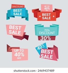 Super sale red label isolated on white background. Set of super sale badge ribbon. Sticker, tags, badge, ribbon for promotion