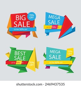 Super sale red label isolated on white background. Set of super sale badge ribbon. Sticker, tags, badge, ribbon for promotion