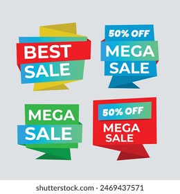 Super sale red label isolated on white background. Set of super sale badge ribbon. Sticker, tags, badge, ribbon for promotion