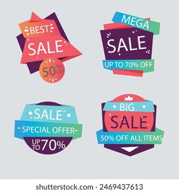 Super sale red label isolated on white background. Set of super sale badge ribbon. Sticker, tags, badge, ribbon for promotion