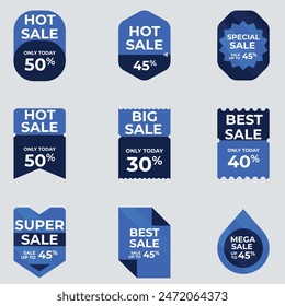 Super sale red label isolated on white background. Set of super sale badge ribbon. Sticker, tags, badge, ribbon for promotion
