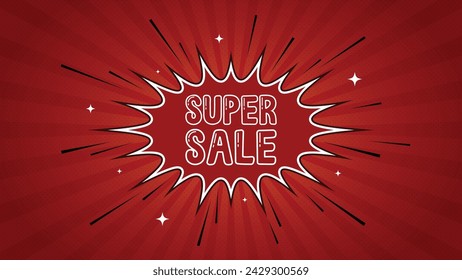 super sale red vector explosion background