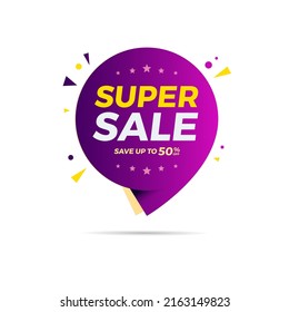 Super Sale Save Up to 50% Text on Label for Shopping Advertising