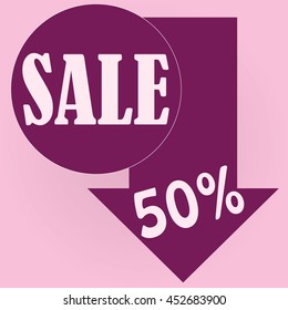 Super Sale shining banner on background. Sale background. Geometric design. Super Sale and special offer. 50% off. Vector illustration.