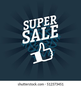 Super sale shopping tag vector illustration