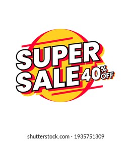 Super sale shopping text badge icon design vector